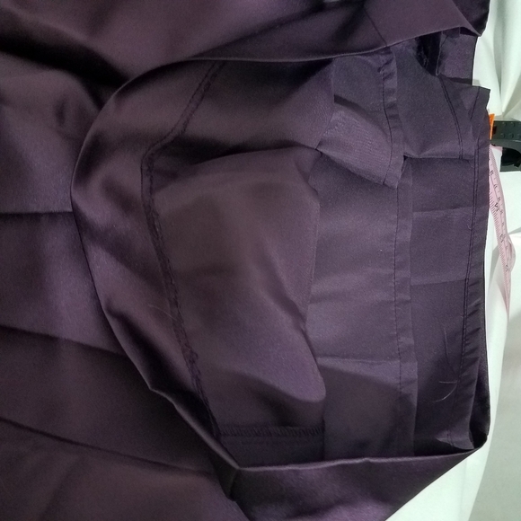 David's Bridal Purple Short Satin Strapless Dress 6 - Picture 7 of 16